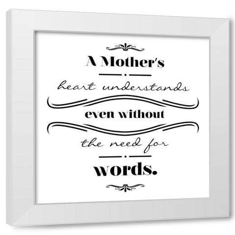 Mothers Heart White Modern Wood Framed Art Print by Villa, Mlli