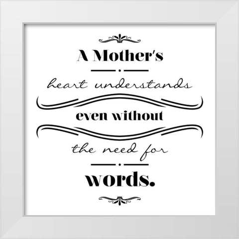 Mothers Heart White Modern Wood Framed Art Print by Villa, Mlli