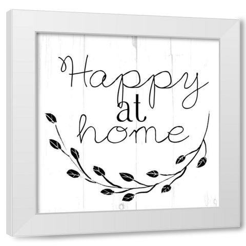Happy At Home Bw White Modern Wood Framed Art Print by Villa, Mlli