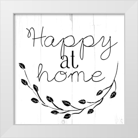 Happy At Home Bw White Modern Wood Framed Art Print by Villa, Mlli