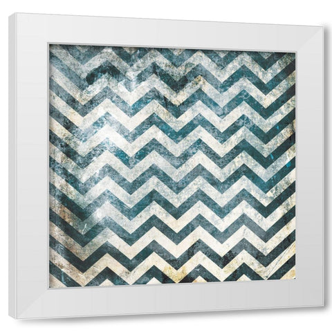 Textured Blue Pattern White Modern Wood Framed Art Print by Villa, Mlli