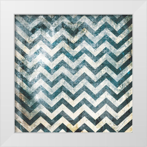 Textured Blue Pattern White Modern Wood Framed Art Print by Villa, Mlli