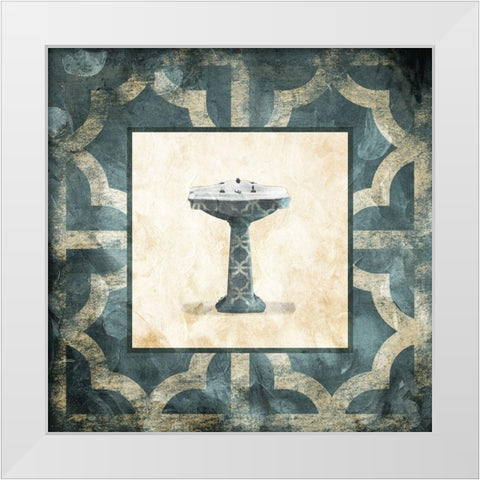 Muted Blue Sink White Modern Wood Framed Art Print by Villa, Mlli