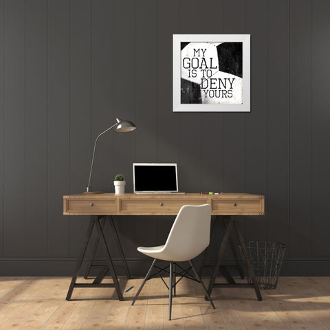 My Goal White Modern Wood Framed Art Print by Villa, Mlli