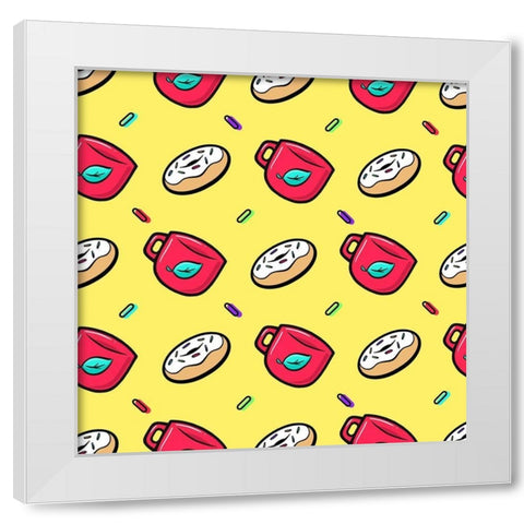 I Love Coffnuts White Modern Wood Framed Art Print by Villa, Mlli