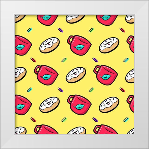 I Love Coffnuts White Modern Wood Framed Art Print by Villa, Mlli