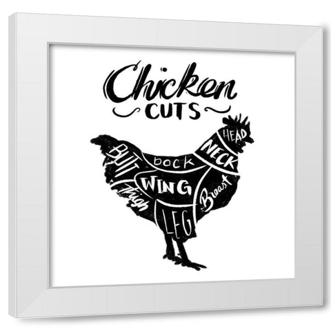 Chicken Cuts Reverse White Modern Wood Framed Art Print by Villa, Mlli