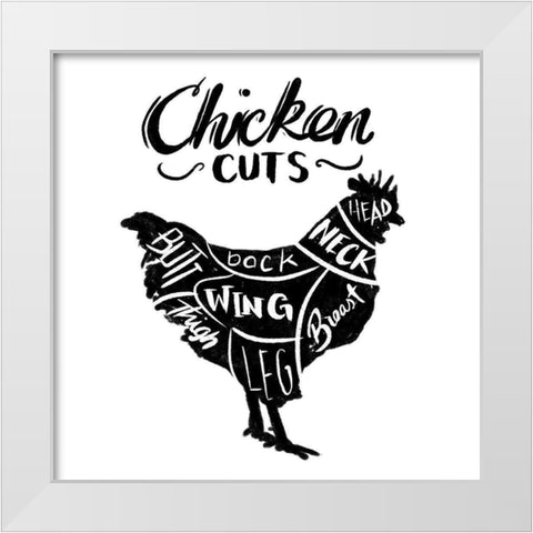 Chicken Cuts Reverse White Modern Wood Framed Art Print by Villa, Mlli