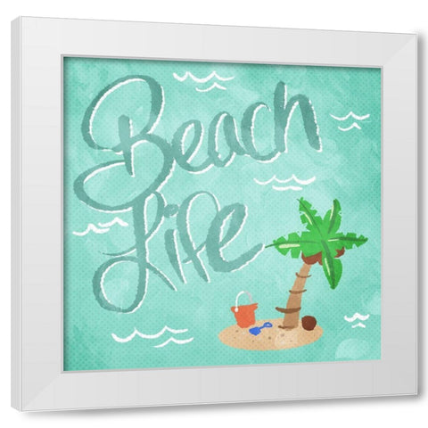 Beach Life White Modern Wood Framed Art Print by Villa, Mlli
