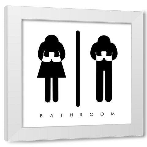 Bathroom Time White Modern Wood Framed Art Print by Villa, Mlli
