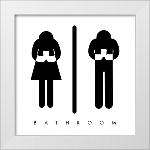 Bathroom Time White Modern Wood Framed Art Print by Villa, Mlli
