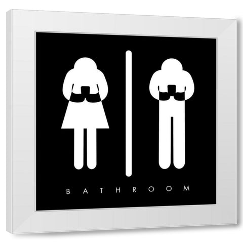 Bathroom Time Reverse White Modern Wood Framed Art Print by Villa, Mlli