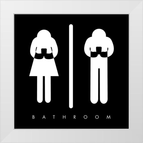 Bathroom Time Reverse White Modern Wood Framed Art Print by Villa, Mlli