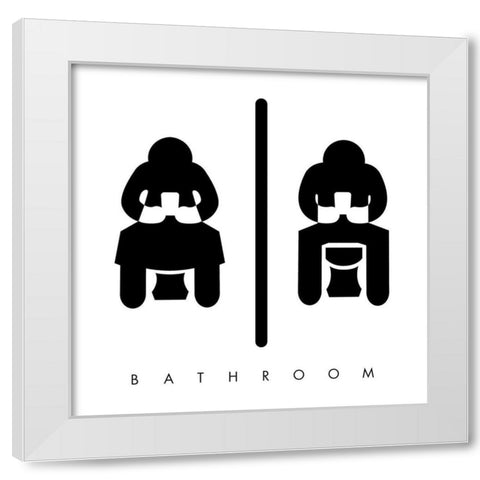 Sitting Bathroom Time White Modern Wood Framed Art Print by Villa, Mlli