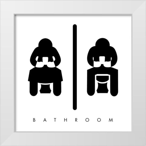 Sitting Bathroom Time White Modern Wood Framed Art Print by Villa, Mlli