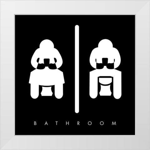 Sitting Bathroom Time Reverse White Modern Wood Framed Art Print by Villa, Mlli