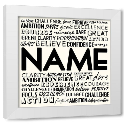 Full Of Inspirational Words White Modern Wood Framed Art Print by Villa, Mlli