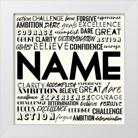 Full Of Inspirational Words White Modern Wood Framed Art Print by Villa, Mlli