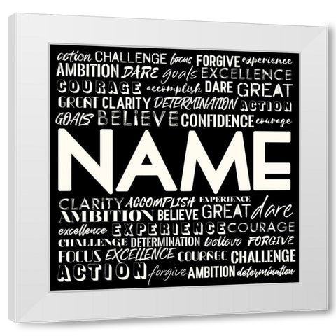 Full Of Inspirational Words Reverse White Modern Wood Framed Art Print by Villa, Mlli