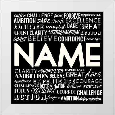 Full Of Inspirational Words Reverse White Modern Wood Framed Art Print by Villa, Mlli