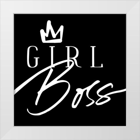 Girl Boss White Modern Wood Framed Art Print by Villa, Mlli