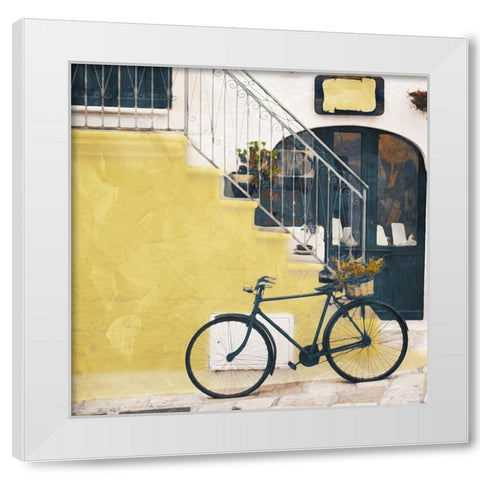 Steps In Yellow White Modern Wood Framed Art Print by Villa, Mlli