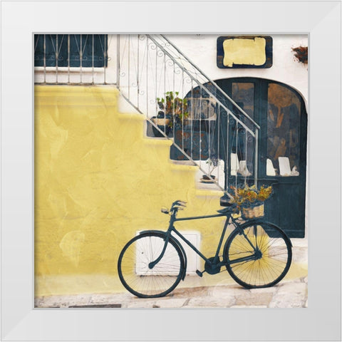 Steps In Yellow White Modern Wood Framed Art Print by Villa, Mlli