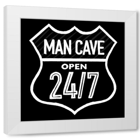 Open Man Cave White Modern Wood Framed Art Print by Villa, Mlli