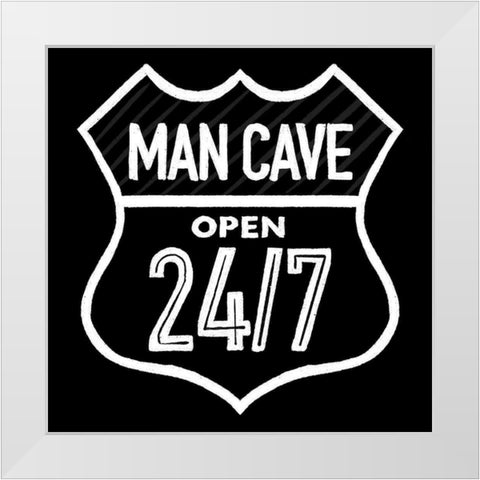 Open Man Cave White Modern Wood Framed Art Print by Villa, Mlli