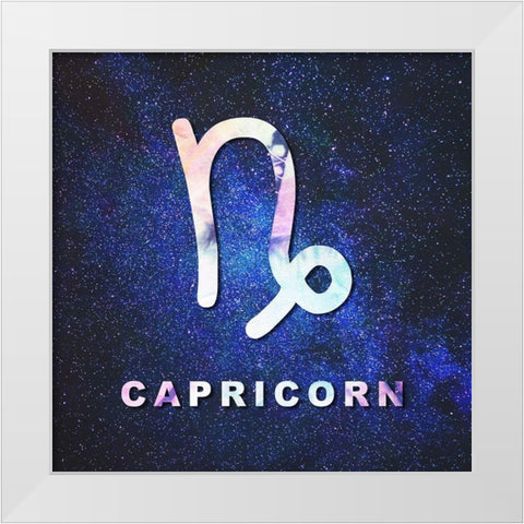 Capricorn Space White Modern Wood Framed Art Print by Villa, Milli