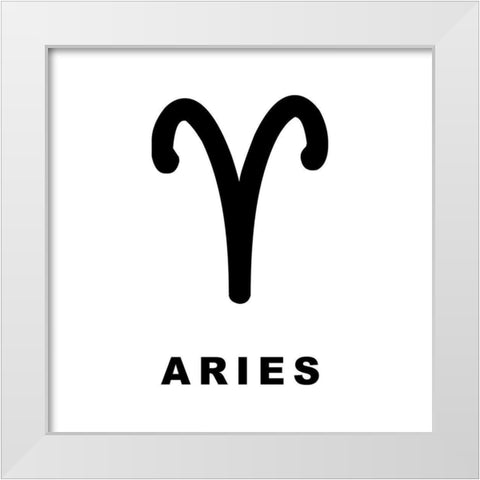 Aries White Modern Wood Framed Art Print by Villa, Milli