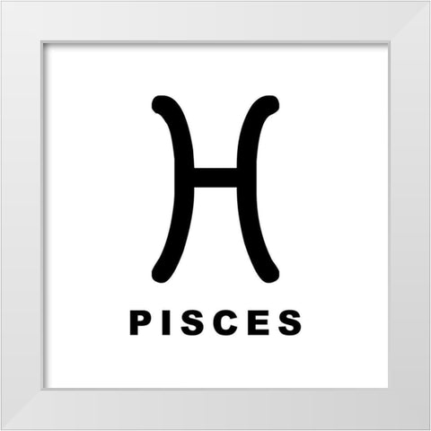 Pisces White Modern Wood Framed Art Print by Villa, Milli