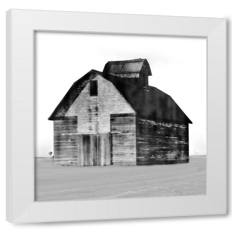 Vintage Sunset Barn White Modern Wood Framed Art Print by Villa, Milli