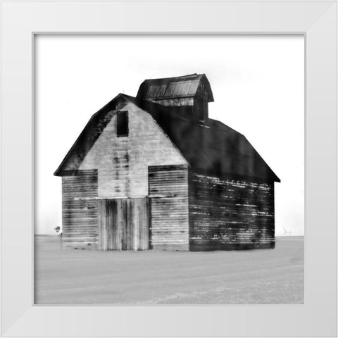Vintage Sunset Barn White Modern Wood Framed Art Print by Villa, Milli