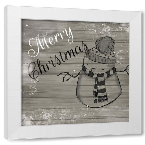 ChristmAs Black And White White Modern Wood Framed Art Print by Fraser, Orane