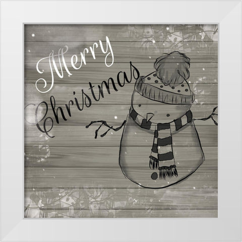 ChristmAs Black And White White Modern Wood Framed Art Print by Fraser, Orane
