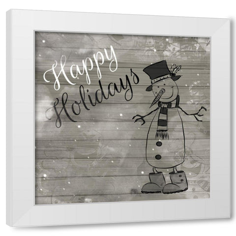 ChristmAs Black And White White Modern Wood Framed Art Print by Fraser, Orane