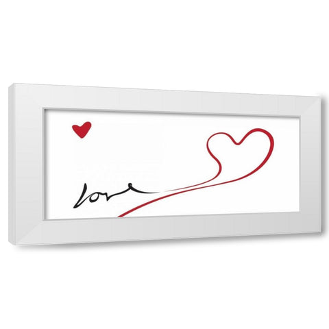 Love 2 White Modern Wood Framed Art Print by OnRei