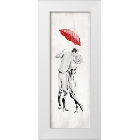 Romantic Couple White Modern Wood Framed Art Print by OnRei