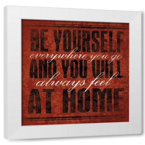Be Yourself White Modern Wood Framed Art Print by OnRei