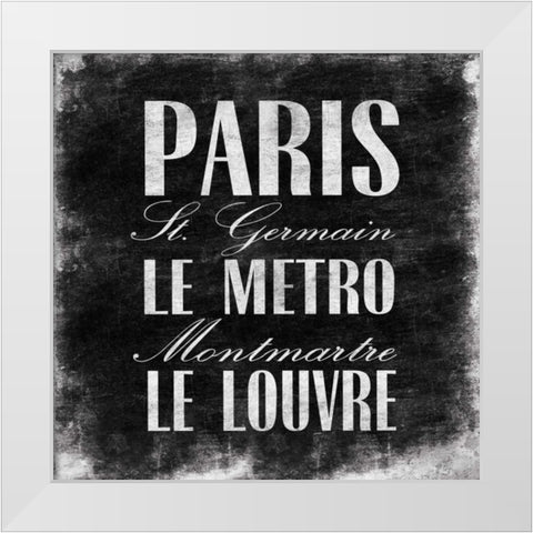 CITY OF LOVE White Modern Wood Framed Art Print by OnRei