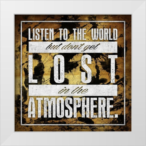 Atmosphere GOLD White Modern Wood Framed Art Print by OnRei