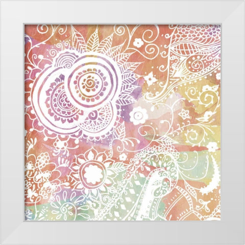 Be Calm White Modern Wood Framed Art Print by OnRei
