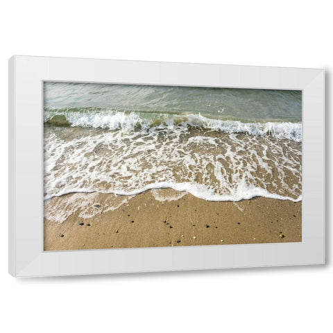 Ocean Waves White Modern Wood Framed Art Print by Orlando