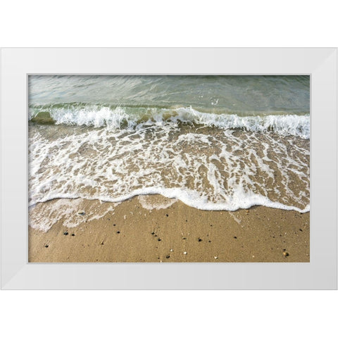 Ocean Waves White Modern Wood Framed Art Print by Orlando