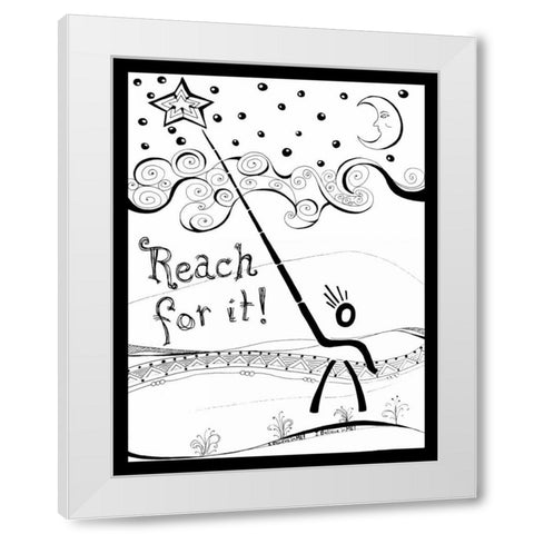 Reach For It White Modern Wood Framed Art Print by Pearson, Debbie