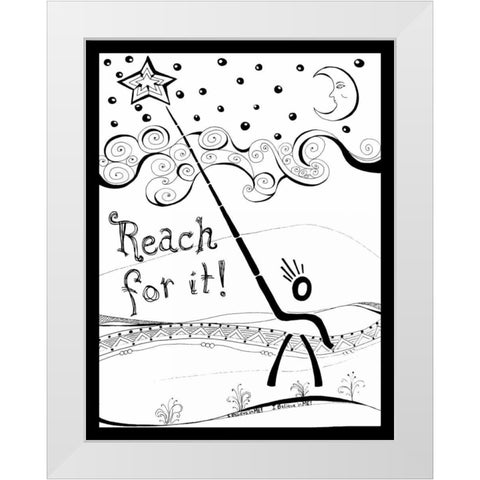 Reach For It White Modern Wood Framed Art Print by Pearson, Debbie