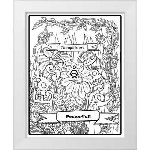 Thoughts are Powerful White Modern Wood Framed Art Print by Pearson, Debbie
