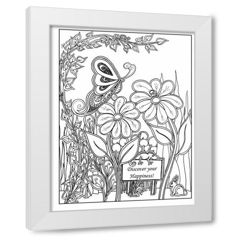 Discover Your Happiness White Modern Wood Framed Art Print by Pearson, Debbie