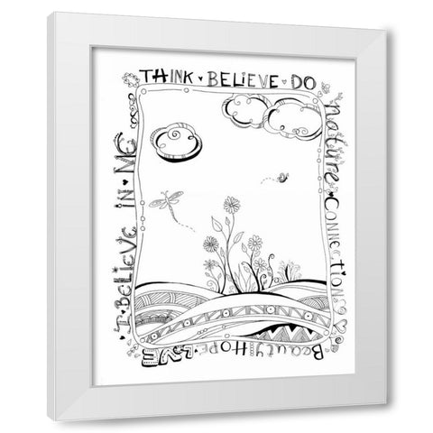Think Believe Do White Modern Wood Framed Art Print by Pearson, Debbie